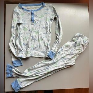 The Beaufort Bonnet Company Blue and Cream Kids Pajama Set